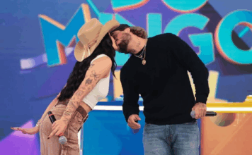 Ana Castela e Zé Felipe se beijam em programa do SBT: veja